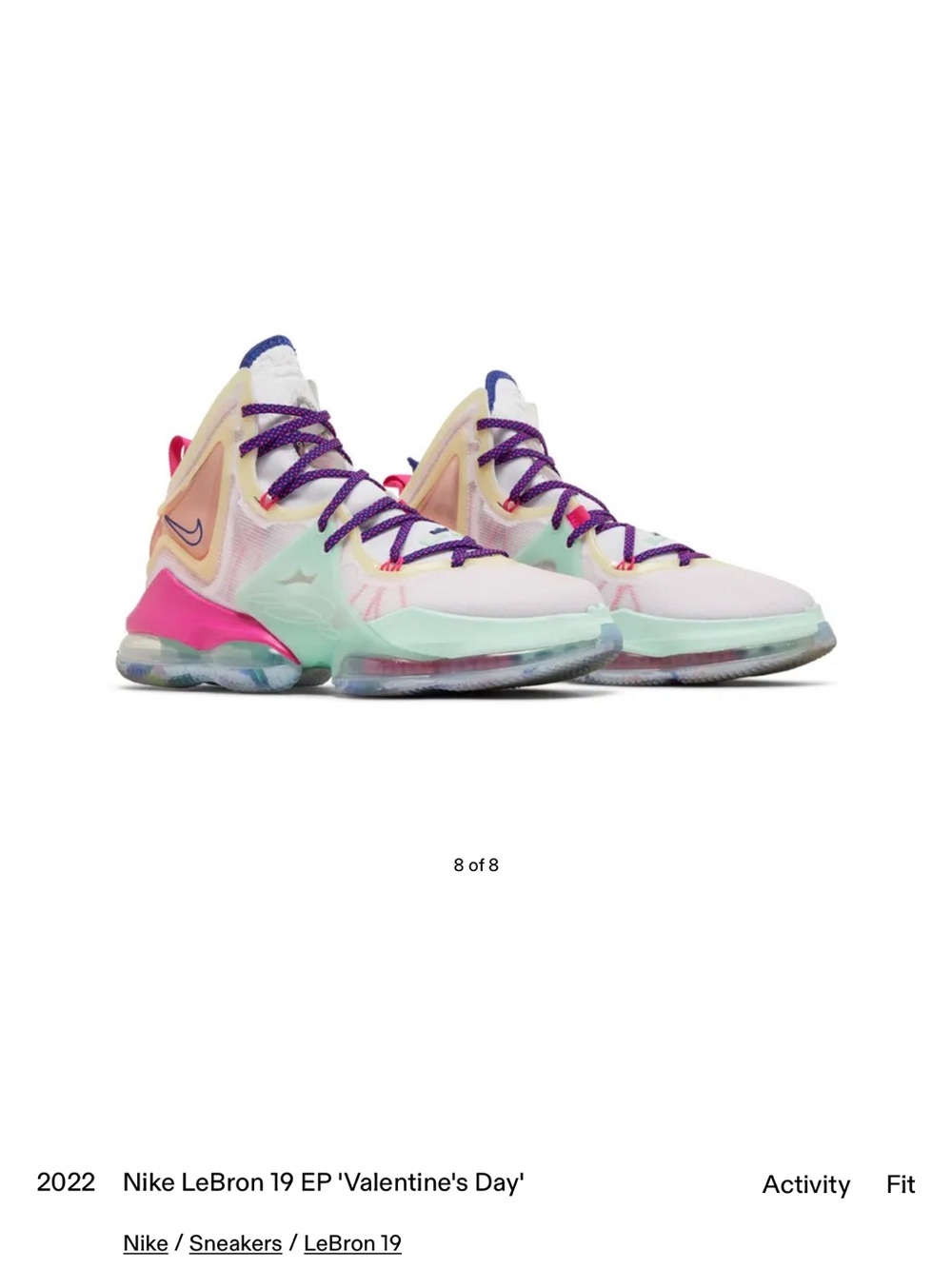 Nike Men’s LeBron 19 EP Sneakers - Purple, Pink, Mint